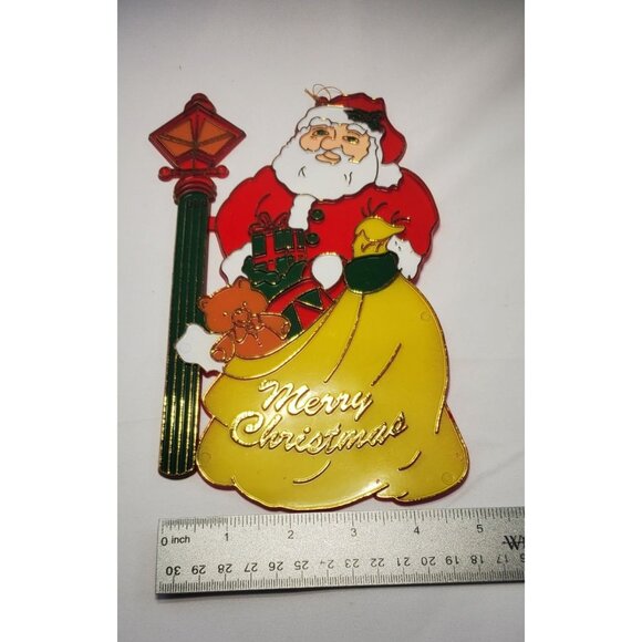 Vintage Santa Christmas Ornament Suncatcher Window Hanging Decor 8.5'' Tall - Picture 5 of 6